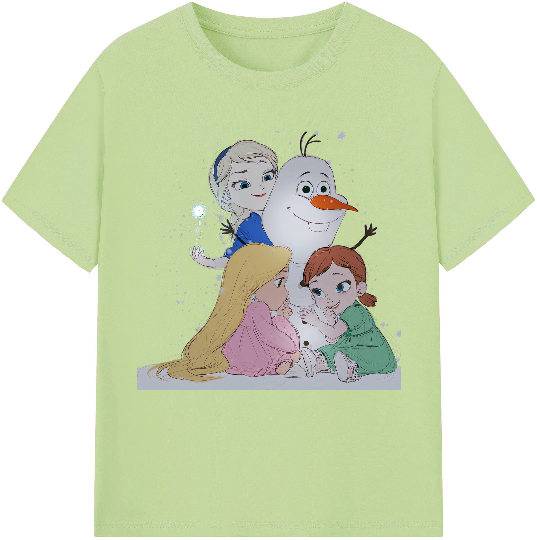 （画像用） アナと雪の女王 アンナ エルサ Frozen Anna Elsa 綿100％半袖Tシャツ（フロントプリント）